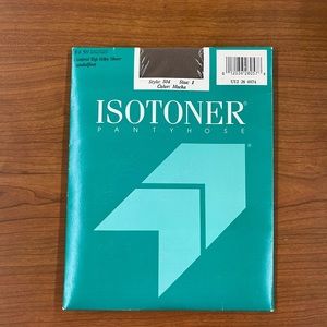 Vintage 1987 Isotoner Control Top Sandalfoot Silky Sheer Pantyhose Mocha Size 1